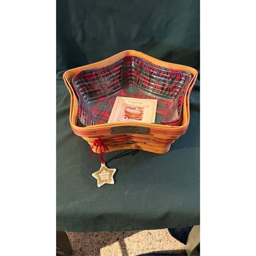 LONGABERGER HANDMADE BASKET christmas starPLEASE SEE PHOTOS FOR MEASUREMENTS EUC